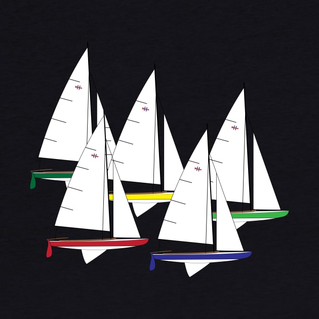 Hampton One Design Sailboats Racing by CHBB